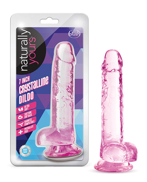 Blush Naturally Yours 7&quot; Crystalline Dildo - Rose