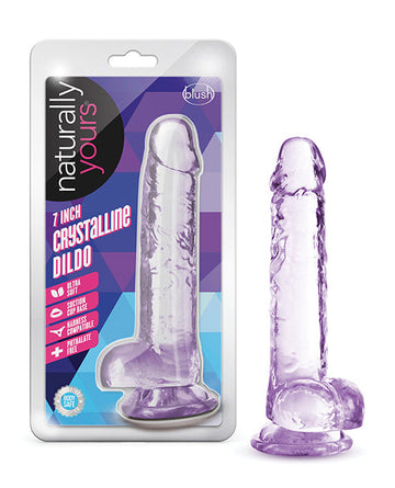 Blush Naturally Yours 7&quot; Crystalline Dildo - Amethyst