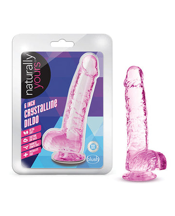 Blush Naturally Yours 6&quot; Crystalline Dildo - Rose