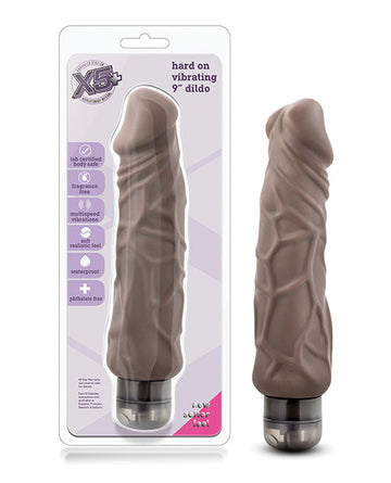 Blush X5 Plus Hard On Vibrating 9&quot; Dildo - Brown