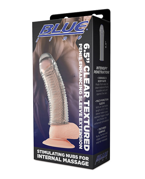 Blue Line C &amp; B 6.5&quot; Textured Penis Enhancing Sleeve Extension - Clear