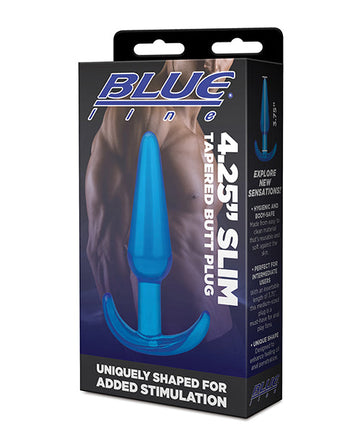 Blue Line C &amp; B 4.25&quot; Slim Tapered Butt Plug - Jelly Blue