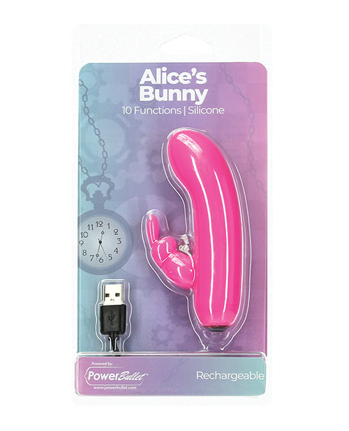 Alice&#039;s Bunny Rechargeable Bullet w/Rabbit Sleeve - 10 Functions Pink