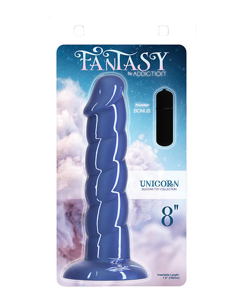 Fantasy Addiction 8&quot; Unicorn Dildo - Blue