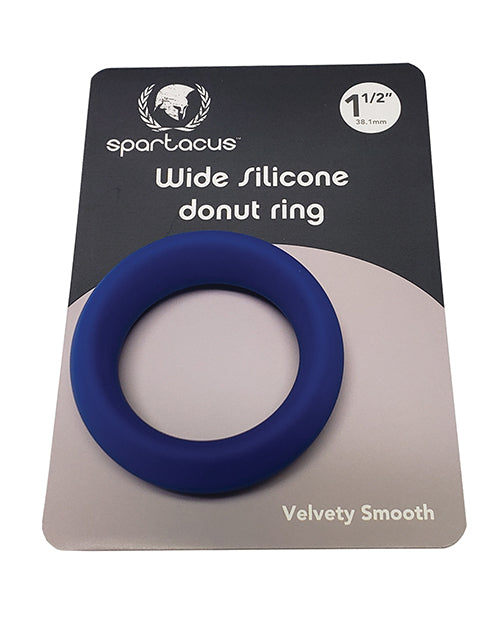 Spartacus 1.5&quot; Wide Silicone Donut Ring - Blue