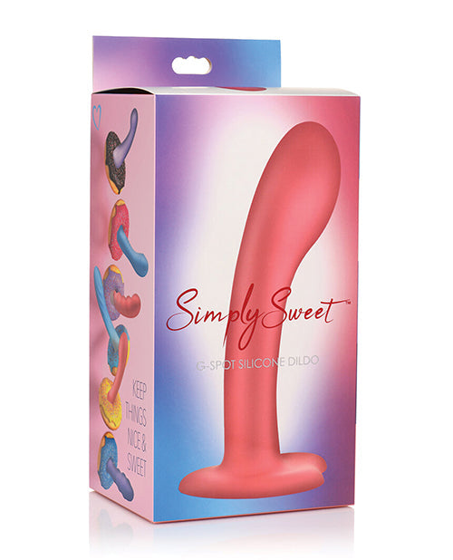 Curve Toys Simply Sweet 7&quot; G Spot Silicone Dildo - Pink