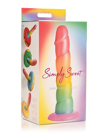 Curve Toys Simply Sweet 6.5&quot; Swirl Rainbow Dildo