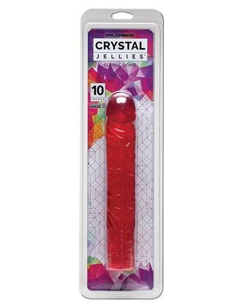 Crystal Jellies 10&quot; Classic Dildo - Pink