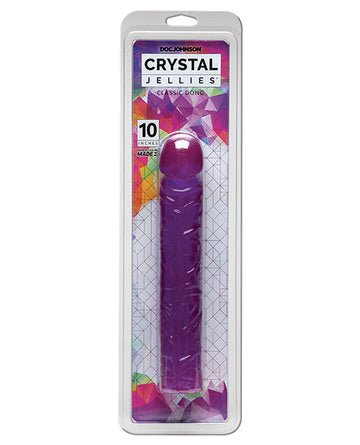 Crystal Jellies 10&quot; Classic Dildo - Purple