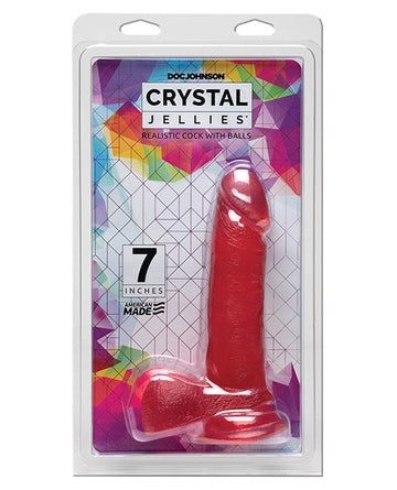 Crystal Jellies 7&quot; Ballsy Cock - Pink