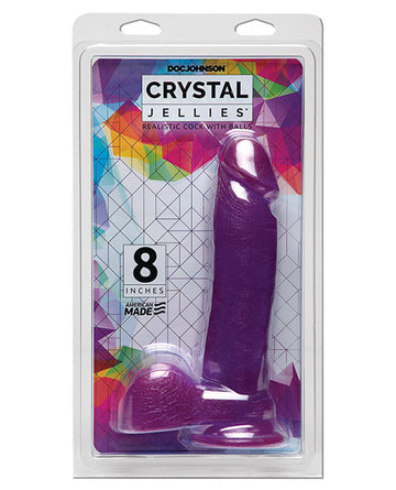 Crystal Jellies 8&quot; Ballsy Cock - Purple
