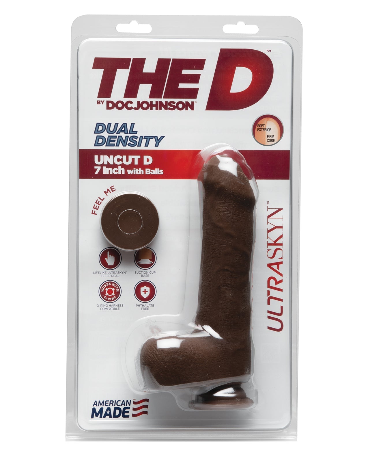 The D 7&quot; Dual Density Uncut D w/Balls - Chocolate