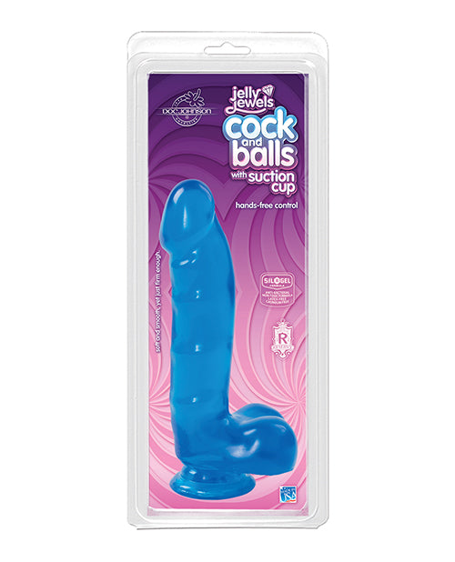 Jelly Cock w/Suction Cup - Blue