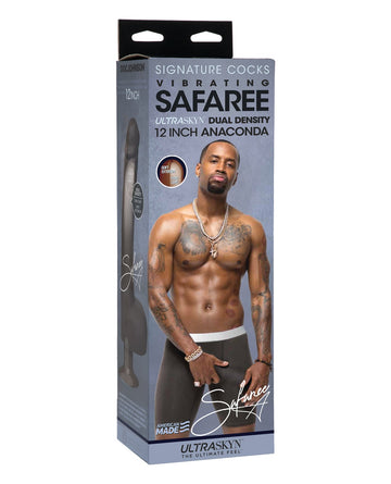 Signature Cocks ULTRASKYN 12&quot; Cock Vibrating w/ Vac-U-Lock Suction Cup- Safaree Samuels Anaconda