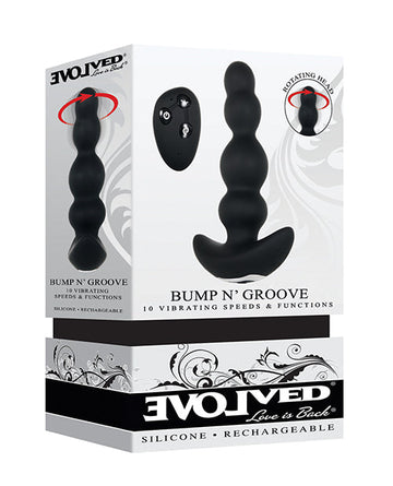 Evolved Bump N&#039; Groove Vibrating Butt Plug - Black