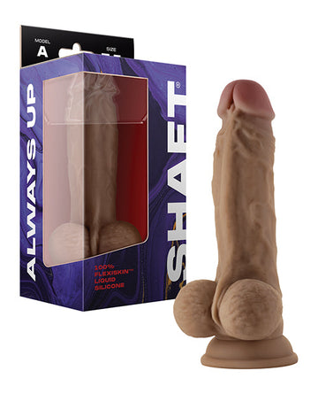 Shaft Model A Flexskin Liquid Silicone 7.5&quot; Dong w/Balls - Oak