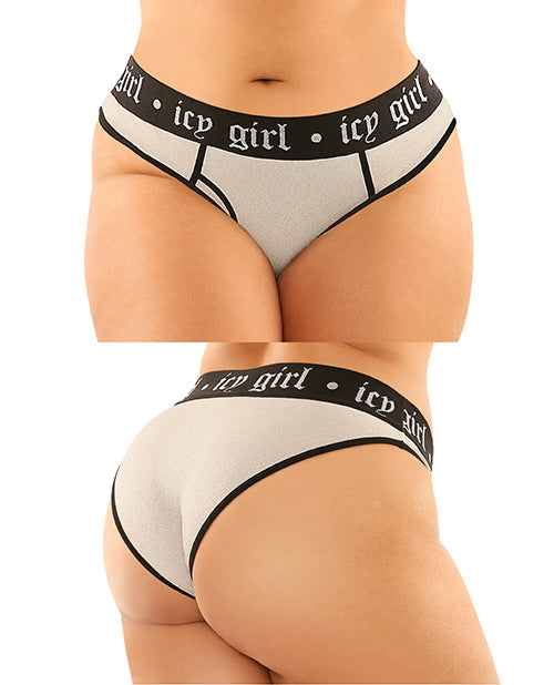 Vibes Buddy Pack Icy Girl Metallic Boy Brief &amp; Lace Thong Black QN