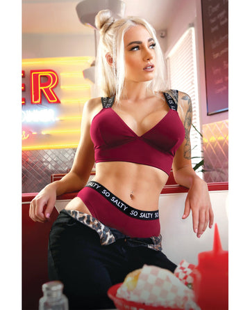 Vibes So Salty Long Line Bra &amp; Cheeky Panty Berry Bliss M/L