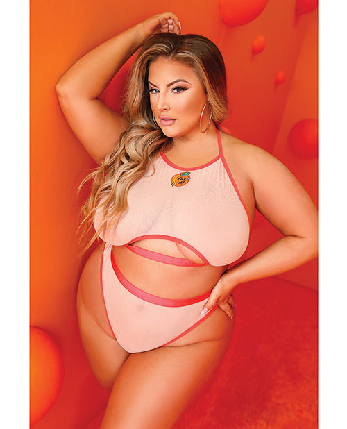 Just Peachy Cut Out Halter Top &amp; Cheeky Panty Nude QN