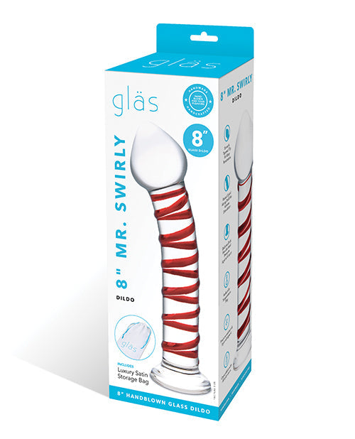 Glas 8&quot; Mr. Swirly Glass Dildo - Red