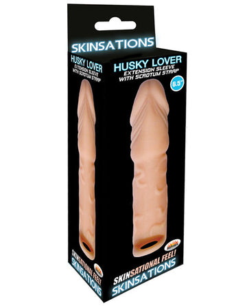 Skinsations Husky Lover 6.5&quot; Extension Sleeve w/Scrotum Strap