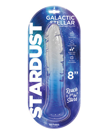 Stardust Galactic Stellar 8&quot; Jelly Dildo - Crystal Blue