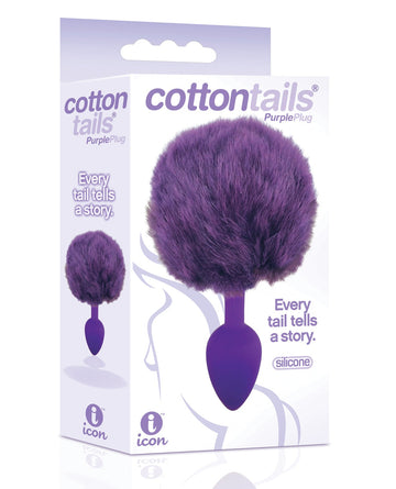 The 9&#039;s Cottontails Silicone Bunny Tail Butt Plug - Purple