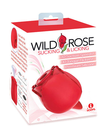 Wild Rose &amp; Tongue Vibrator - Red