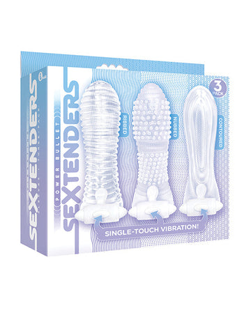 The 9&#039;s Vibrating Sextenders Sleeves - Pack of 3