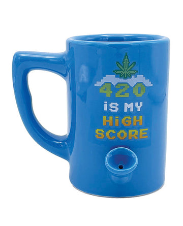Wake &amp; Bake 420 is My High Score Coffee Mug - 10 oz Blue