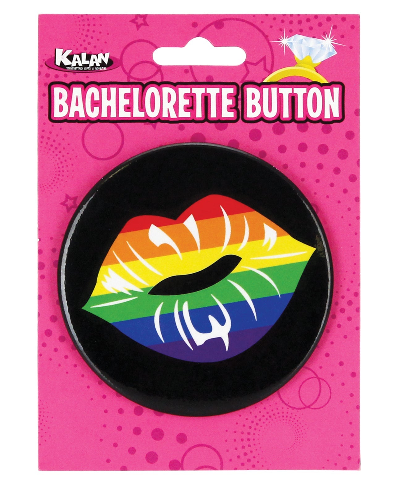 3&quot; Button - Rainbow Lips