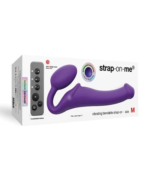 Strap On Me Vibrating Bendable Strapless Strap On Medium - Purple