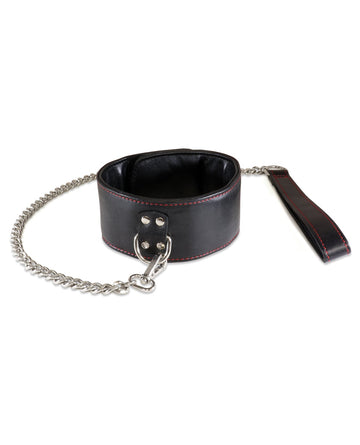 Sultra Lambskin 2 1/2&quot; Collar w/24&quot; Chain - Black