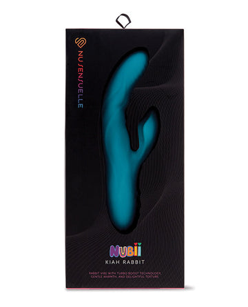 Nu Sensuelle Nubii Kiah Turbo Boost &amp; Heating Dual Stim Rabbit - Blue