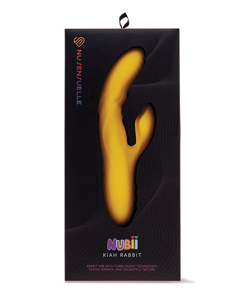 Nu Sensuelle Nubii Kiah Turbo Boost &amp; Heating Dual Stim Rabbit - Yellow