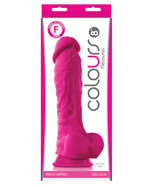 Colours Pleasures 8&quot; Dildo w/Suction Cup - Pink