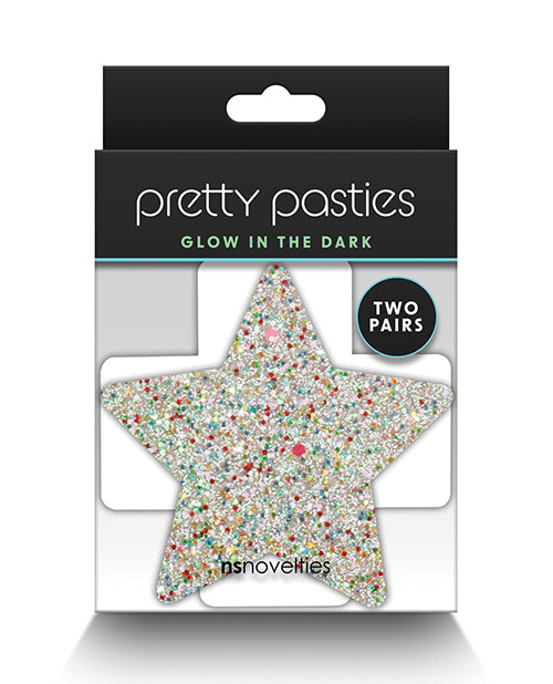 Pretty Pasties Star &amp; Cross Glow in the Dark - 2 Pair