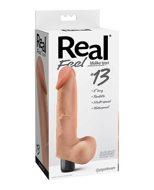 Real Feel No. 13  Long 8.5&quot; Vibe Waterproof - Mutli-speed Flesh