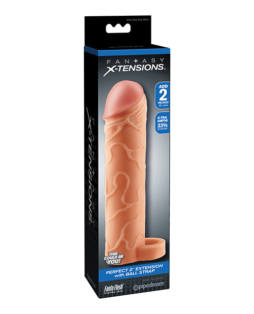 Fantasy X-tensions Perfect 2&quot; Extension w/Ball Strap - Flesh