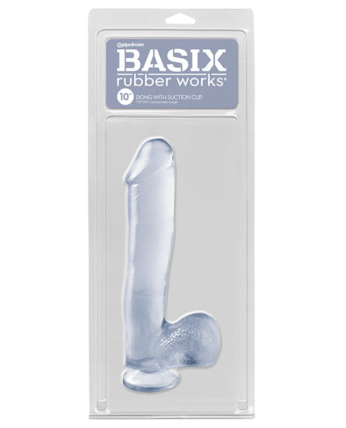 Basix Rubber Works 10&quot; Dong w/Suction Cup - Clear