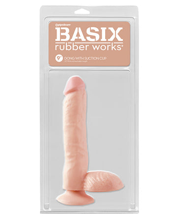 Basix Rubber Works 9&quot; Dong w/Suction Cup - Flesh