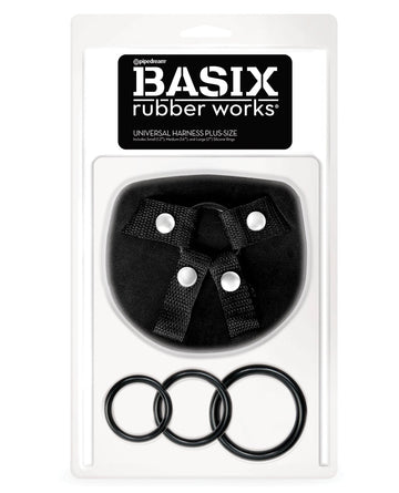 Basix Rubber Works Universal Harness Plus Size - Black