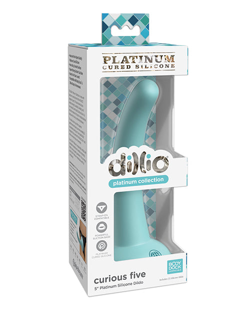 Dillio Platinum 5&quot; Curious Five Silicone Dildo - Teal