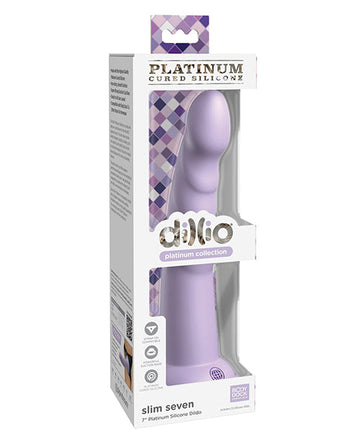 Dillio Platinum 7&quot; Slim Seven Silicone Dildo - Purple