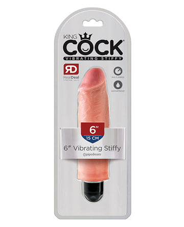 King Cock  6&quot; Vibrating Stiffy - Flesh