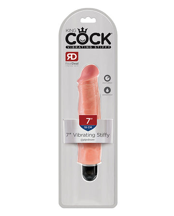 King Cock  7&quot; Vibrating Stiffy - Flesh