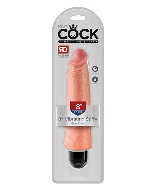 King Cock  8&quot; Vibrating Stiffy - Flesh