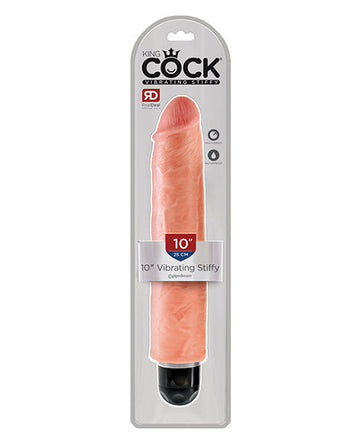 King Cock  10&quot; Vibrating Stiffy - Flesh