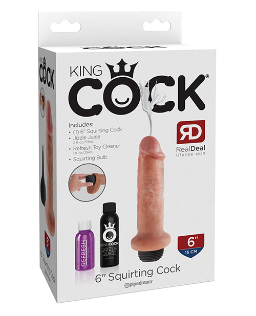 King Cock 6&quot; Squirting Cock - Flesh