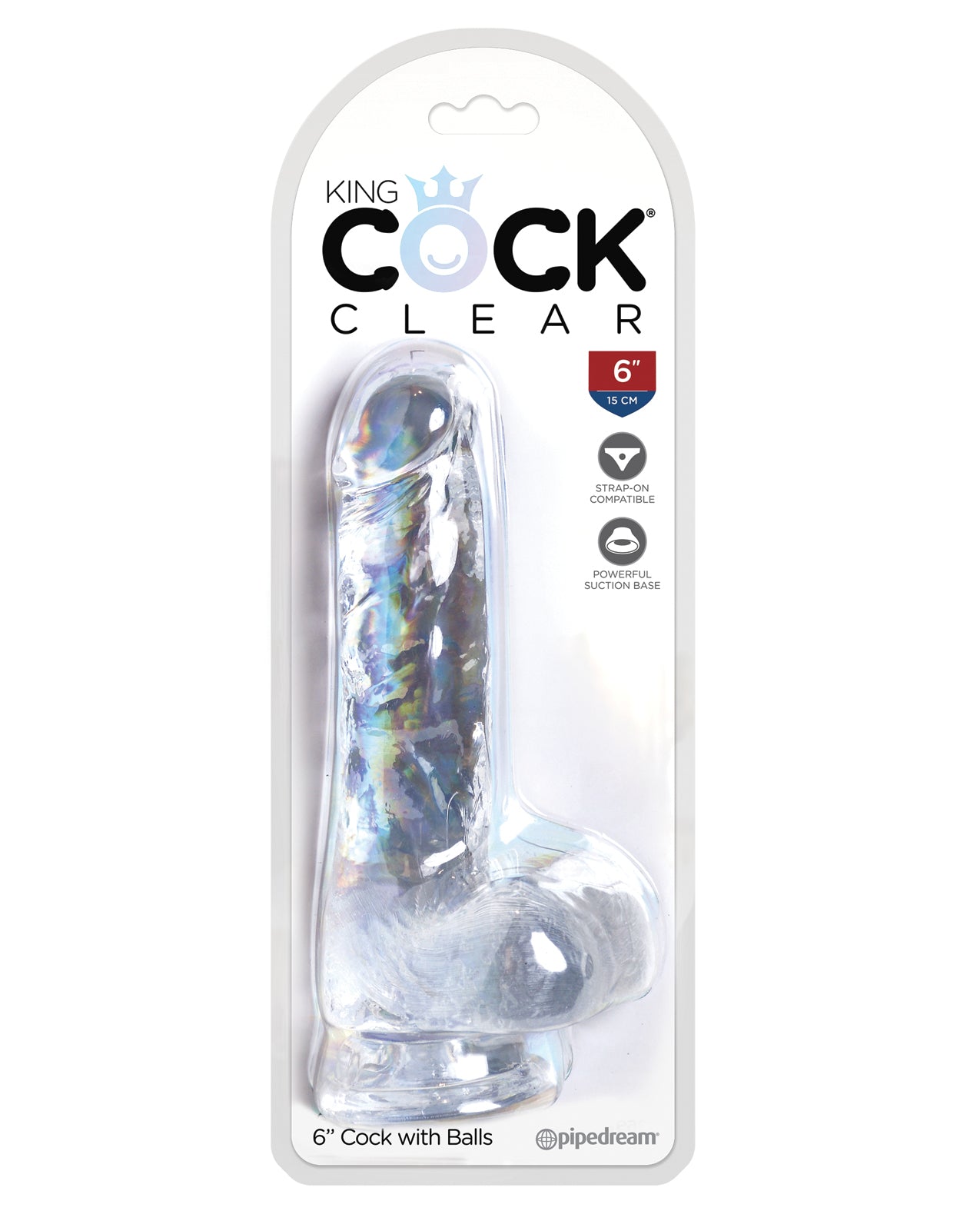 King Cock Clear 6&quot; Cock w/Balls